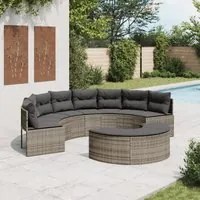 Set Divani da Giardino Semicircolare 2 pz in Polyrattan Grigio 3262071