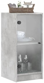 Mobile con ante in vetro grigio cemento 35x37x75,5 cm