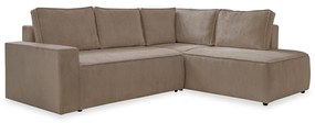 Divano letto angolare in velluto a coste beige Brave Dave - Miuform
