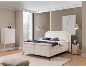 Letto boxspring bianco con contenitore 160x200 cm Ornes – Ropez