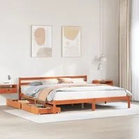 Letto senza Materasso Marrone Cera 180x200 cm in Legno di Pino 3301561