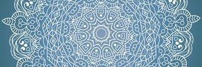 Stampa su tela – Mandala meditativo su sfondo blu