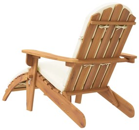 Sedia adirondack giardino con poggiapiedi legno massello acacia