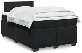 Giroletto A Molle Con Materasso Nero 120x190 Cm İn Velluto /
