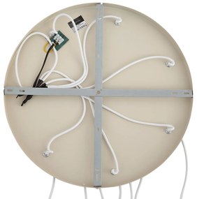 Lampada a sospensione Art Déco beige con vetro bianco 7 luci - Sandra