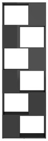 Libreria/divisorio grigio lucido 60x24x186 cm