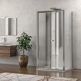 Box doccia 3 lati apertura a libro 70x90x70 vetro trasparente| KM4000S - KAMALU