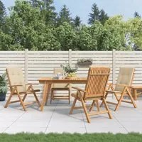 Sedie da Giardino Reclinabili con Cuscini 4 pz in Legno di Teak 3196466