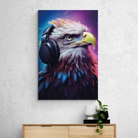 Quadro su tela – Aquila con cuffie