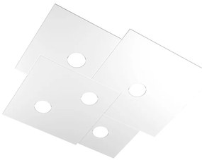 Plafoniera Moderna Plate Metallo Bianco 5 Luci Gx53