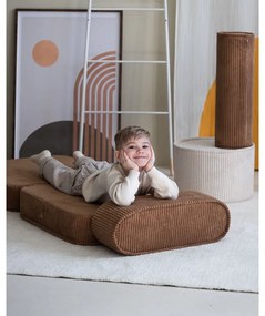 Poltrona per bambini marrone con rivestimento in velluto a coste Flip – Wigiwama