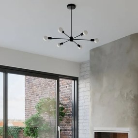 Sollux SL.1022 - Lampadario su palo LANGO 5xE27/60W/230V nero