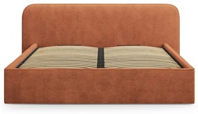 Letto matrimoniale imbottito color mattone con contenitore e rete inclusi 180x200 cm Elizabeth – Micadoni