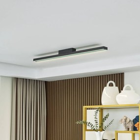Plafoniera smart Leicy Lucande, dimmerabile, Nero, Soggiorno / Sala da pranzo, Metallo, Moderno
