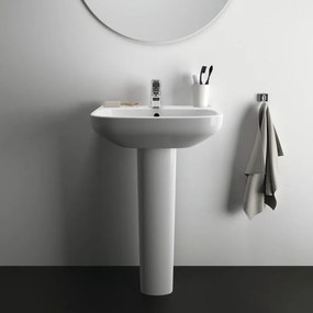 Lavabo sospeso ovale T470501 H 18 x P 48 cm in ceramica bianco lucido