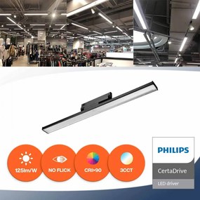 Lampada LED Lineare 34W,binario Trifase,60cm 90° con driver Philips Colore Bianco Variabile CCT