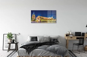 Quadro in vetro Cracovia notte sukiennice 100x50 cm