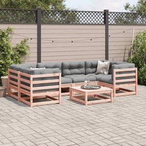 Set divani da giardino 7 pz in legno massello abete douglas