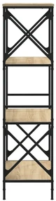 Libreria 4 ripiani rovere sonoma 59x35x132 cm legno multistrato