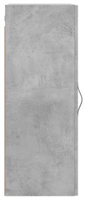 Mobile a Parete Grigio Cemento 34,5x34x90 cm Legno Multistrato