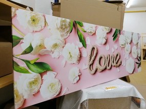 Quadro su tela – Scritta Love in stile romantico