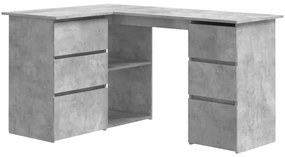 Scrivania angolo grigio cemento 145x100x76 cm legno multistrato