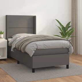 Giroletto A Molle Con Materasso Grgio 90x200 Cm İn Similpelle /