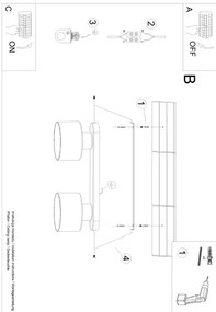 Sollux SL.1130 - Lampada da soffitto SAVAR 2xE27/60W/230V nero