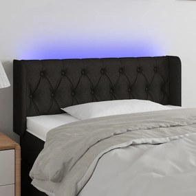 Testiera A Led Nera 93x16x78/88 Cm İn Tessuto /
