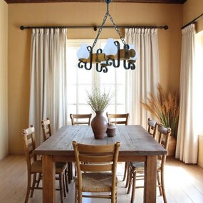 Brilagi - Lampadario a sospensione con catena RUSTIC 4xE14/40W/230V faggio