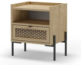 Comodino in rovere con ripiani in colore naturale Inca - Marckeric