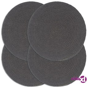 vidaXL Tovagliette 4 pz Grigio Scuro Neutro 38cm Rotonde in Juta