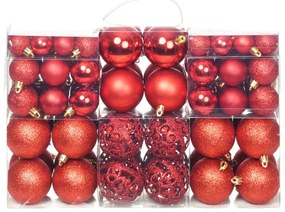 Set Palline Di Natale 100 Pz 3/4/6 Cm Rosse /