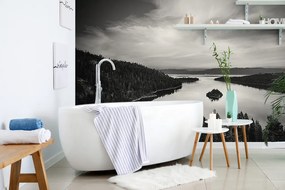 Fotomurale – Sera al lago in bianco e nero