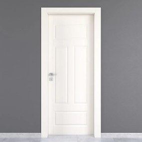 Porta interna a battente Coconut Groove in MDF colore bianco, L 70 x H 210 cm, apertura a destra