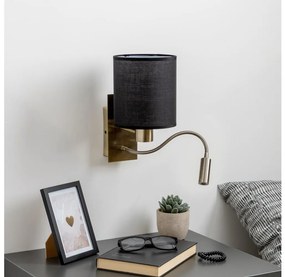 Brilagi - Applique a LED NUBILA 1xE27/25W/230V + LED/3W ottone/nero