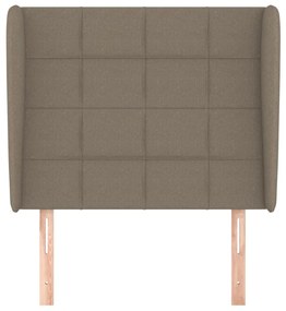 Testiera ad orecchio tortora 103x23x118/128 cm in tessuto