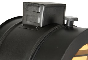 Lampada da terra a treppiede nera con faretto in legno - Radient