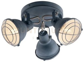 Plafoniera cuba grigia e bianco 3 luci attacco e14 40,5x20x15cm in ...