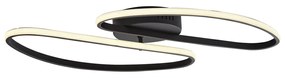 Plafoniera di design nero opaco 65 cm dimmerabile a 3 livelli 2 luci - Pepe