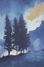 Stampa su tela "Albero di Montagna" cm 80x3x120