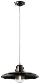 Lampadario Industrial Minimal Nordico B&W Metallo Smaltato Nero 1 Luce E27
