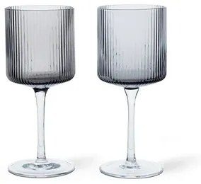 Ripple Bianco Wine Glasses Set of 2 Smoked Grigio - Ferm Living