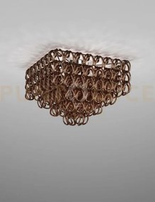 Giogali lampadadario a soffitto 65q cristallo quadrato rame e cromo...