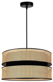Duolla - Lampadario a sospensione con filo DUO 1xE27/15W/230V diametro 40 cm rattan/nero