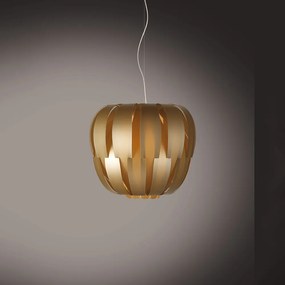 Sospensione Moderna 1 Luce Queen In Polilux Oro D42 Made In Italy
