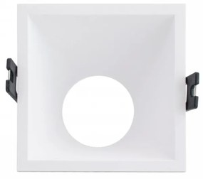 Faretto da Incasso Quadrato Bianco Fisso in Policarbonato, Foro 85x85mm per GU10 Colore del corpo Bianco