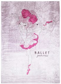 Tappeto per bambini con ballerina rosa Larghezza: 80 cm | Lunghezza: 150 cm