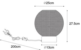 Lampada da tavolo di design nera con vetro fumé - Chico