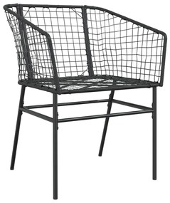 Sedie da giardino set 2 pz polyrattan nero